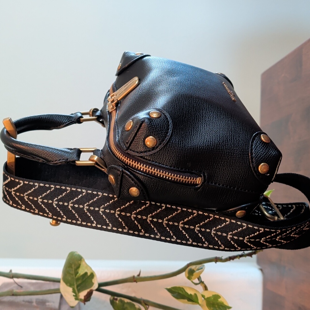 Karl Lagerfeld Black Satchel with Gold Accents - Picture 2 of 16